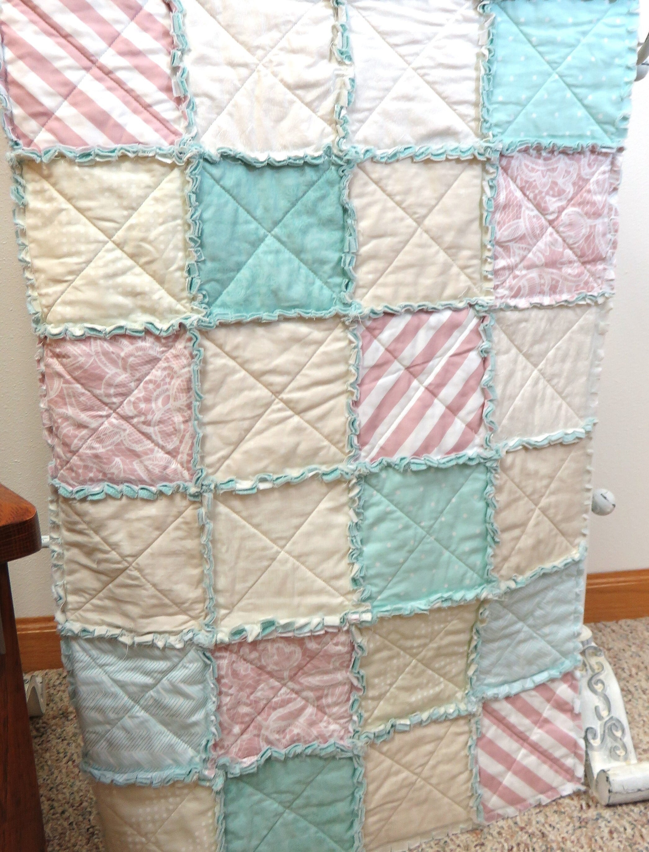 Handmade Baby Quilt for Sale Rag Quilt Nursery Quilt Baby Etsy