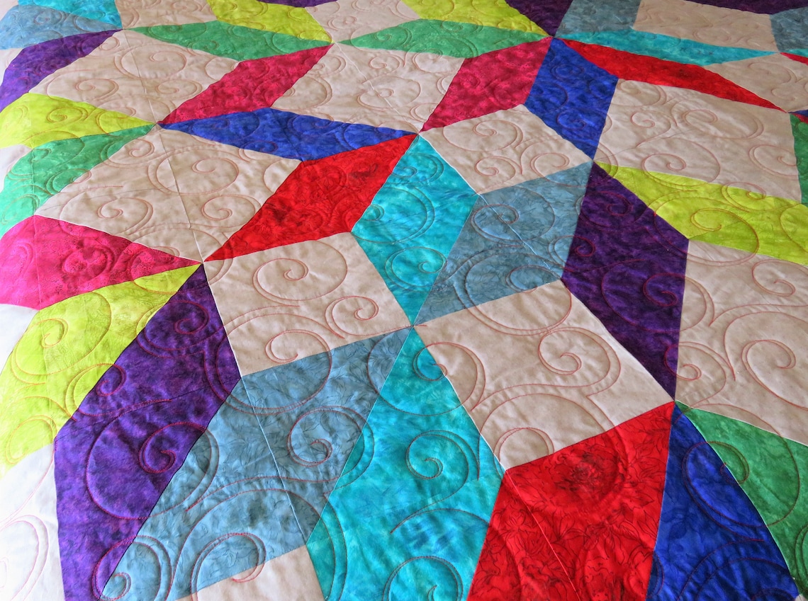 Handmade Quilt for Sale, Queen Size Quilt, Full Size Quilt, Carpenter