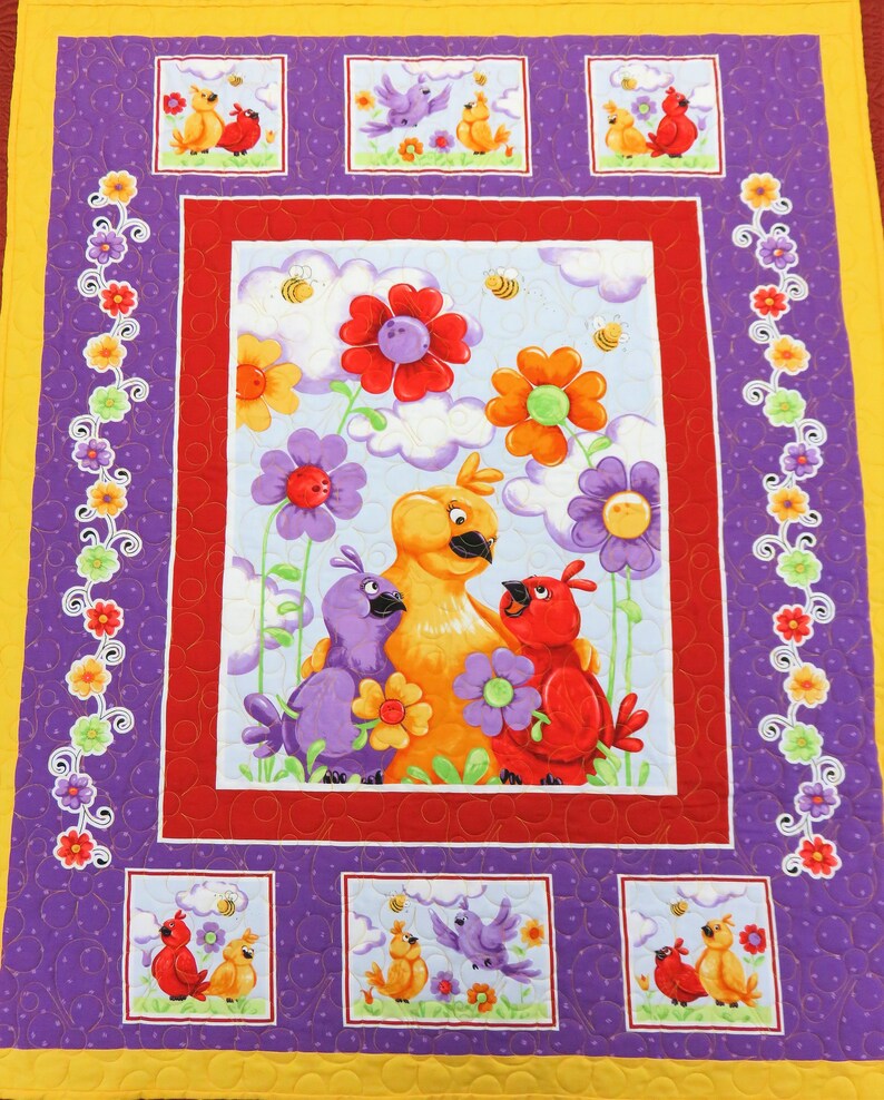 Handmade Baby Quilt for Sale Bird Baby Quilt Nursery Wall Etsy