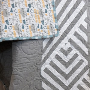 Handmade Baby Quilt for Sale, Grey Baby Quilt, Baby Girl Quilt, Baby Boy Quilt, Quilts for Sale Handmade, Baby Registry