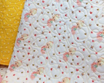Handmade Baby Quilt for Sale, Twin Quilts, Baby Girl Quilt, Precious Moments, Baby Shower, Quilts for Sale Handmade, Baby Registry