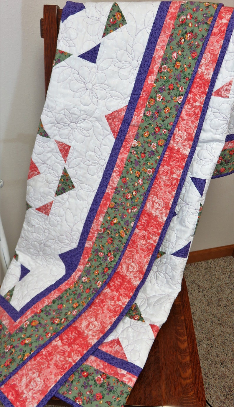 Handmade Quilt for Sale Floral Quilt Floral Lap Quilt Large Etsy