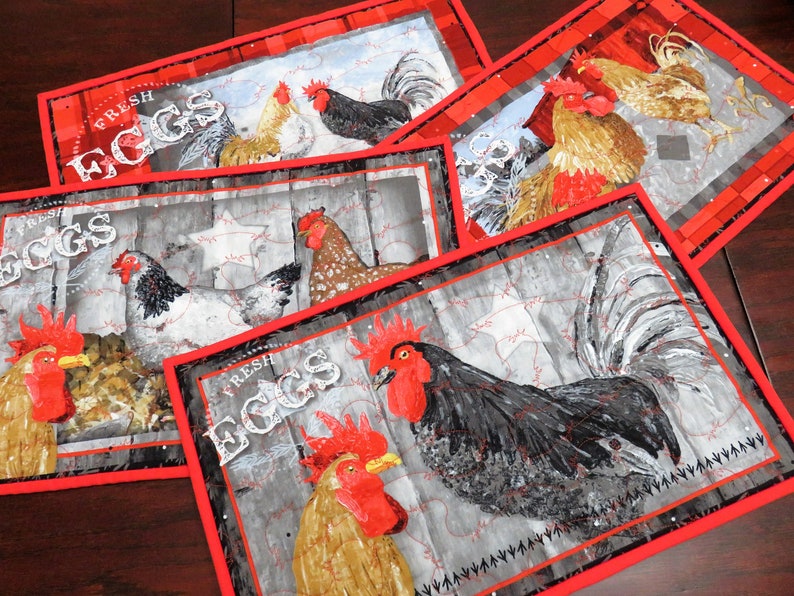 Handmade Placemats for Sale Chicken Placemats Set of 4 Etsy