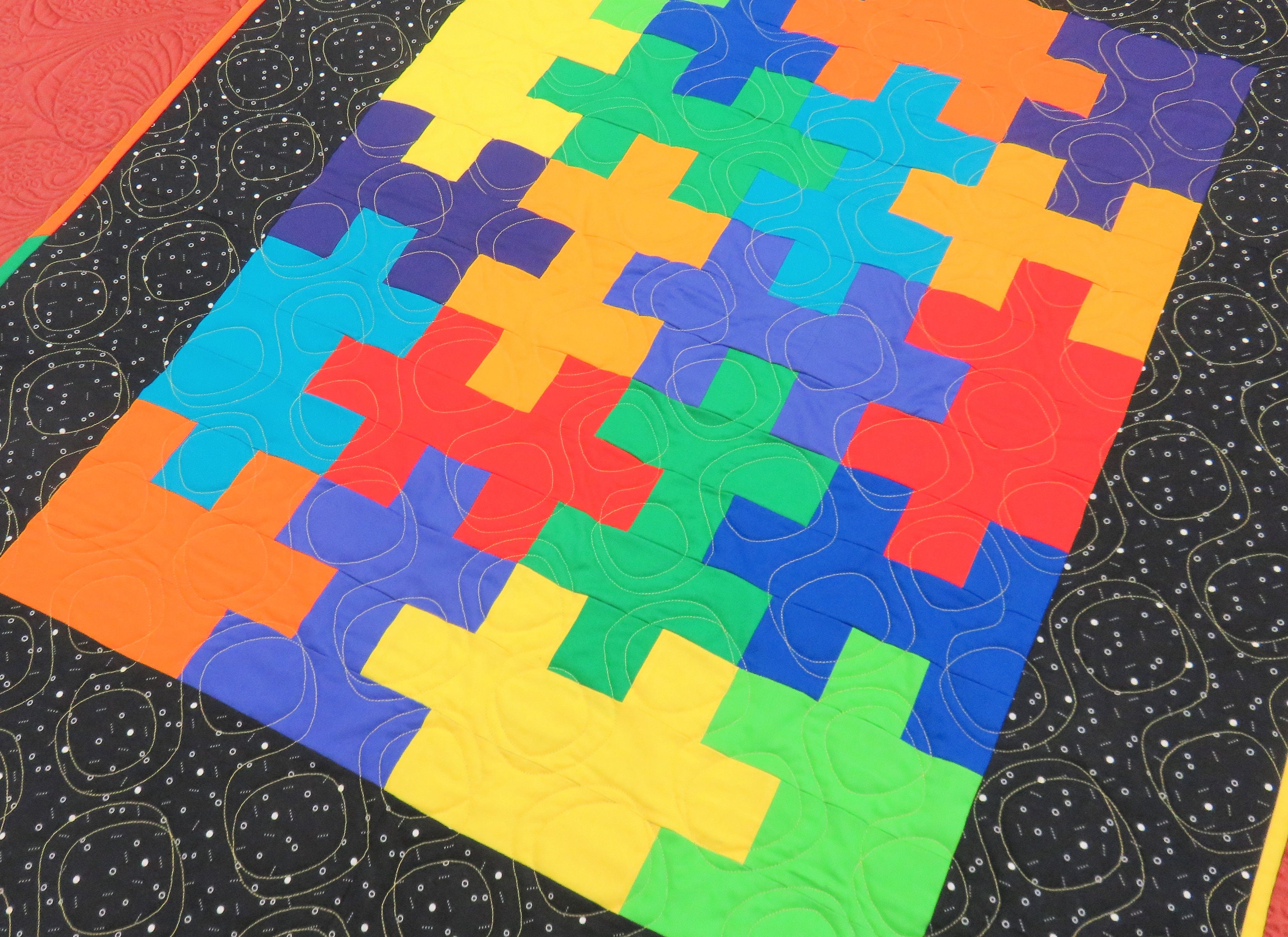 Handmade Quilt for Sale Autism Quilt Bright Quilt Puzzle Etsy