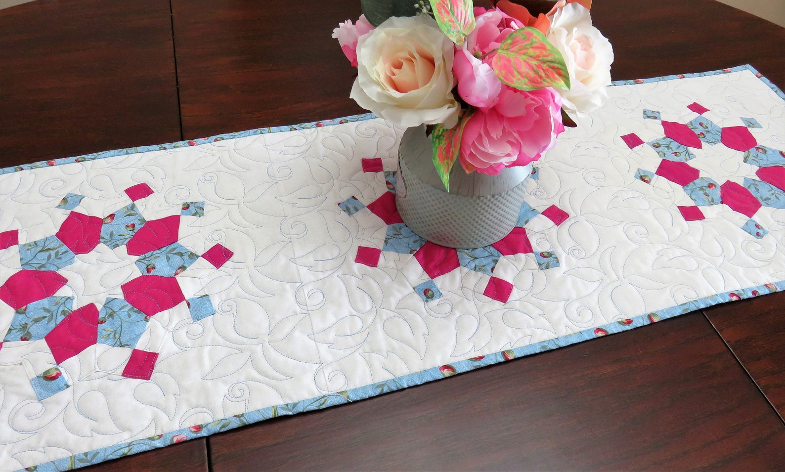 Handmade Table Runner for Sale, Handmade Table Decor, Roses Table