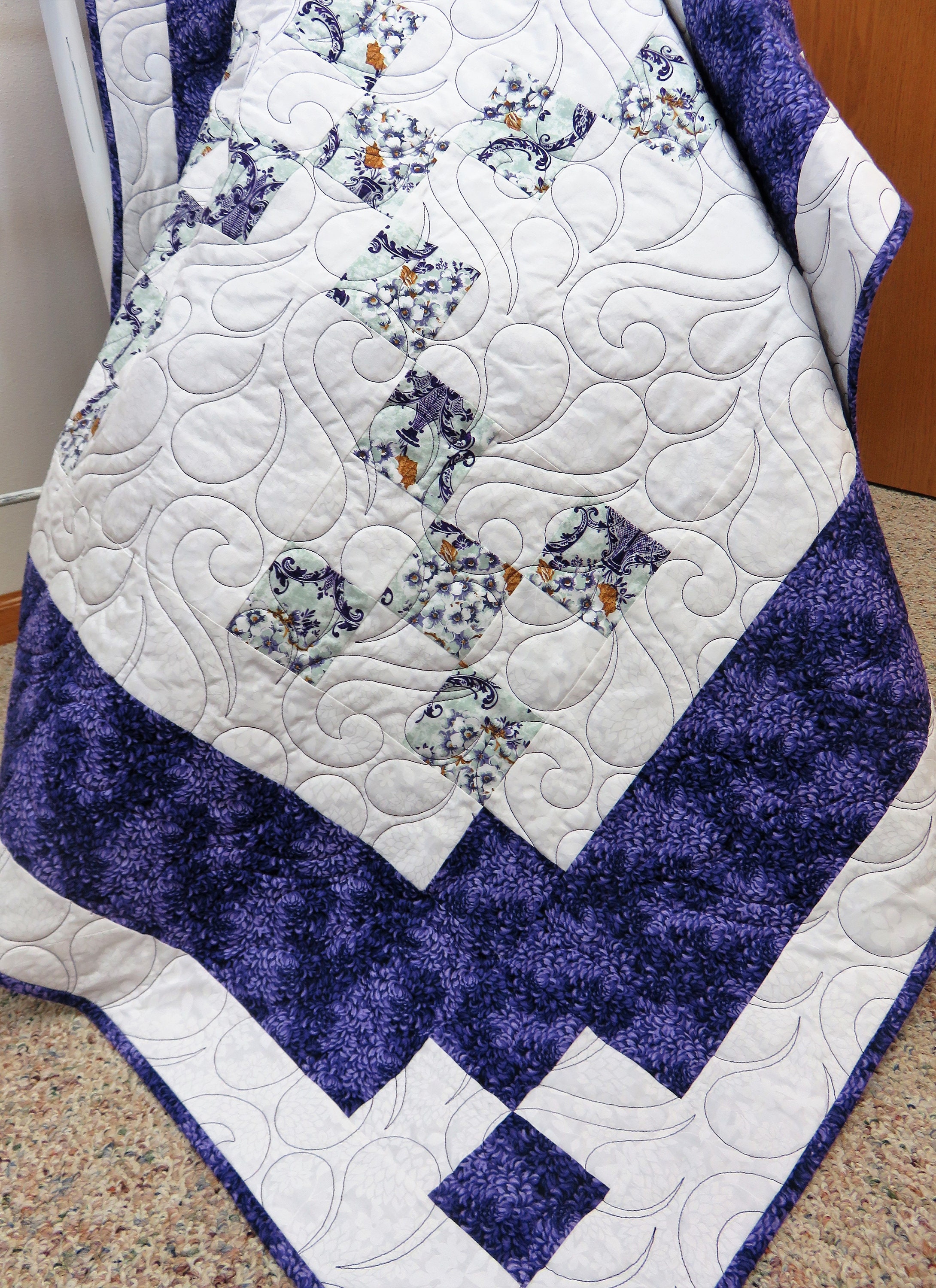 Handmade Quilt for Sale Purple Quilt Queen Size Quilt Queen Etsy