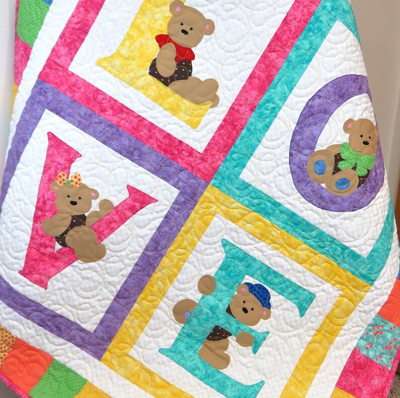 Handmade Baby Quilt for Sale Teddy Bear Quilt Nursery Quilt Etsy