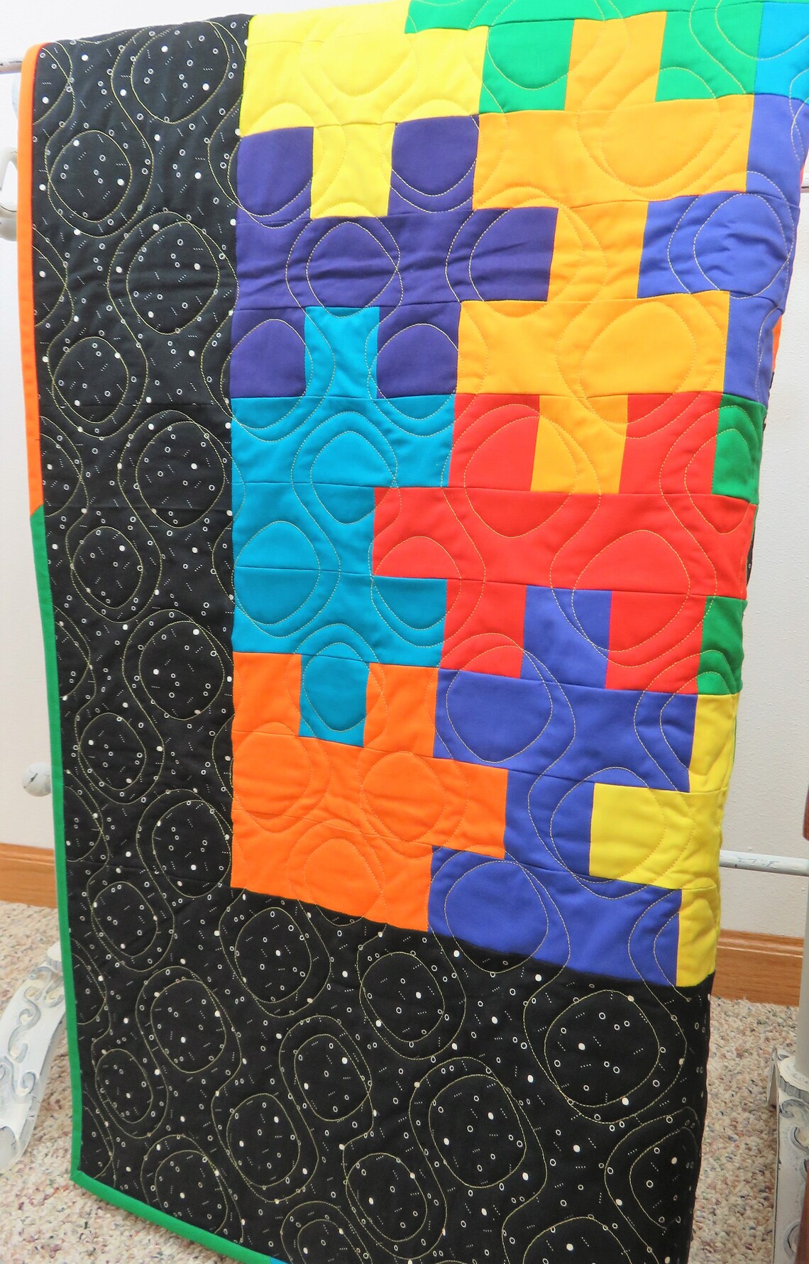 Handmade Quilt for Sale Autism Quilt Bright Quilt Puzzle Etsy
