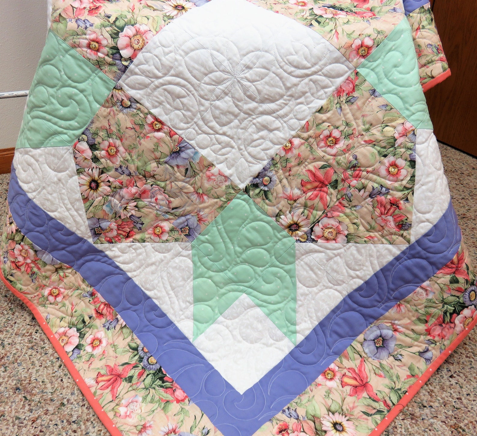 Handmade Full Size Quilt for Sale, Full Size Blanket, Double Size Quilt