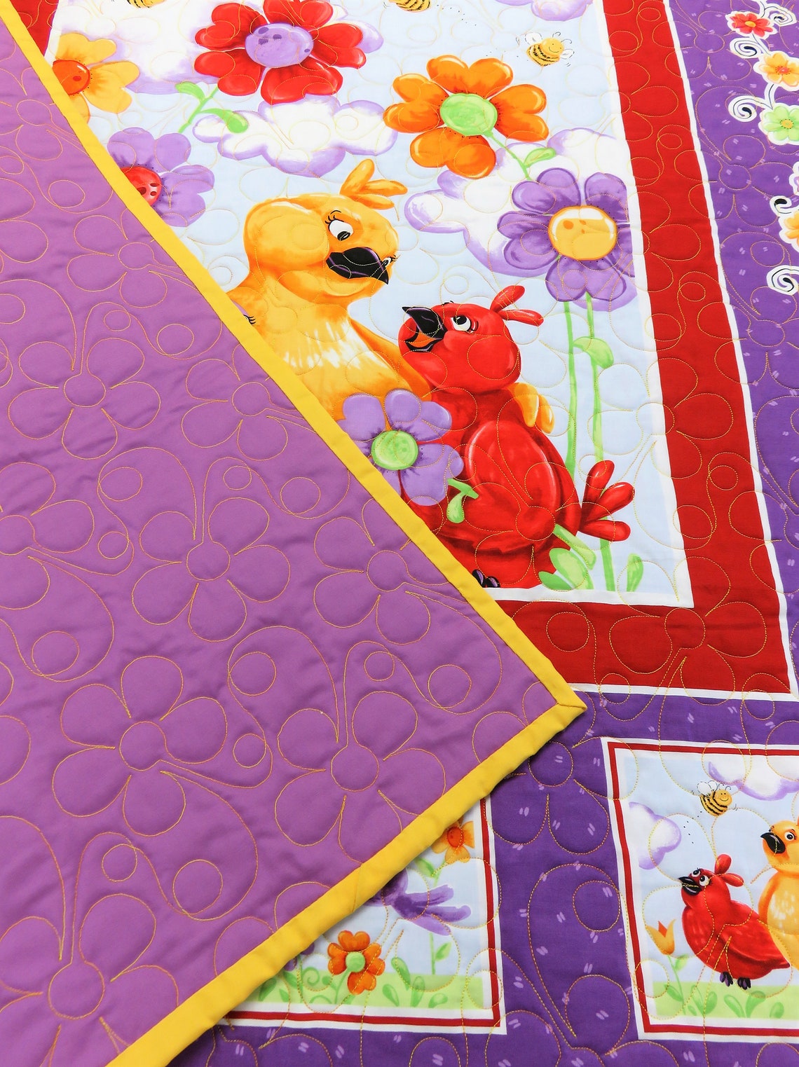 Handmade Baby Quilt for Sale Bird Baby Quilt Nursery Wall Etsy