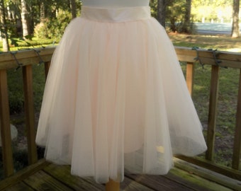 New Custom Made Pink Tulle Ballet Style Ballerina Skirt Petite Small Waist 26"