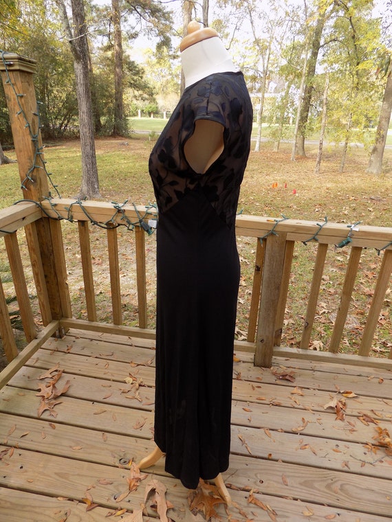Vintage Black Illusion Lace Dress Diva Bombshell … - image 3