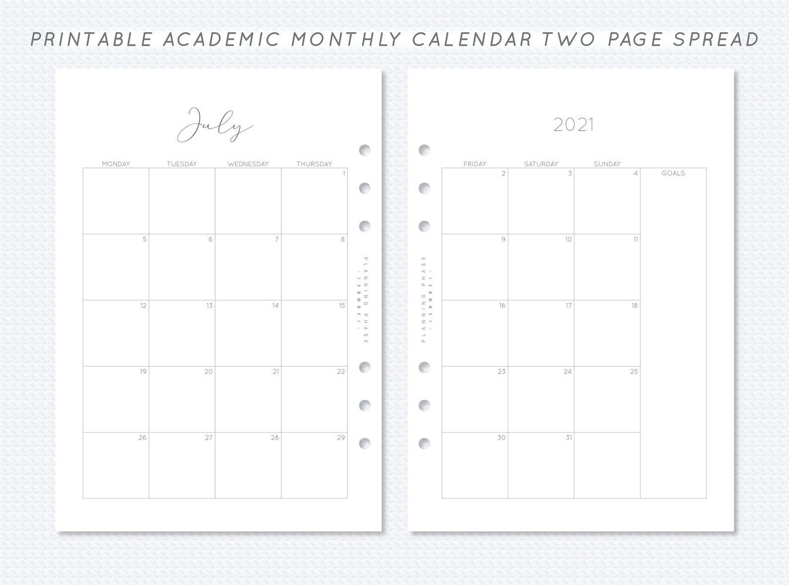 july 2021 june 2022 monthly calendar printable a5 filofax