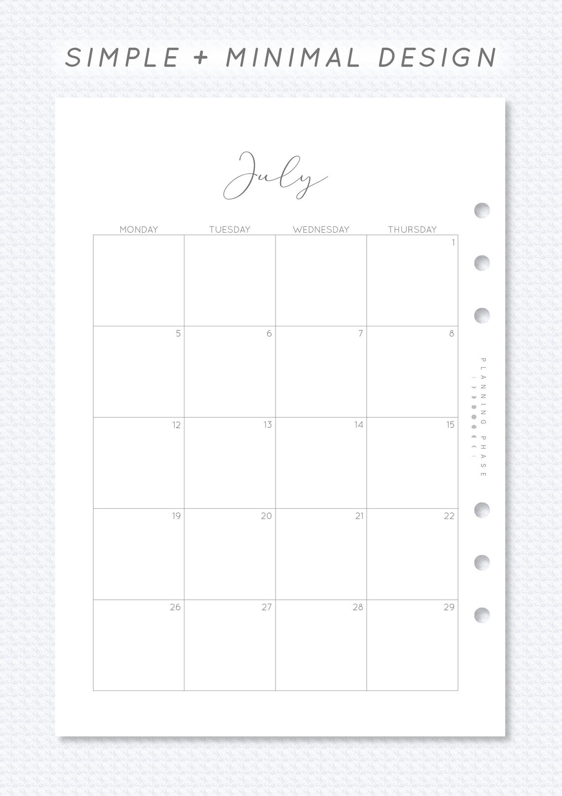 july 2021 june 2022 monthly calendar printable a5 filofax