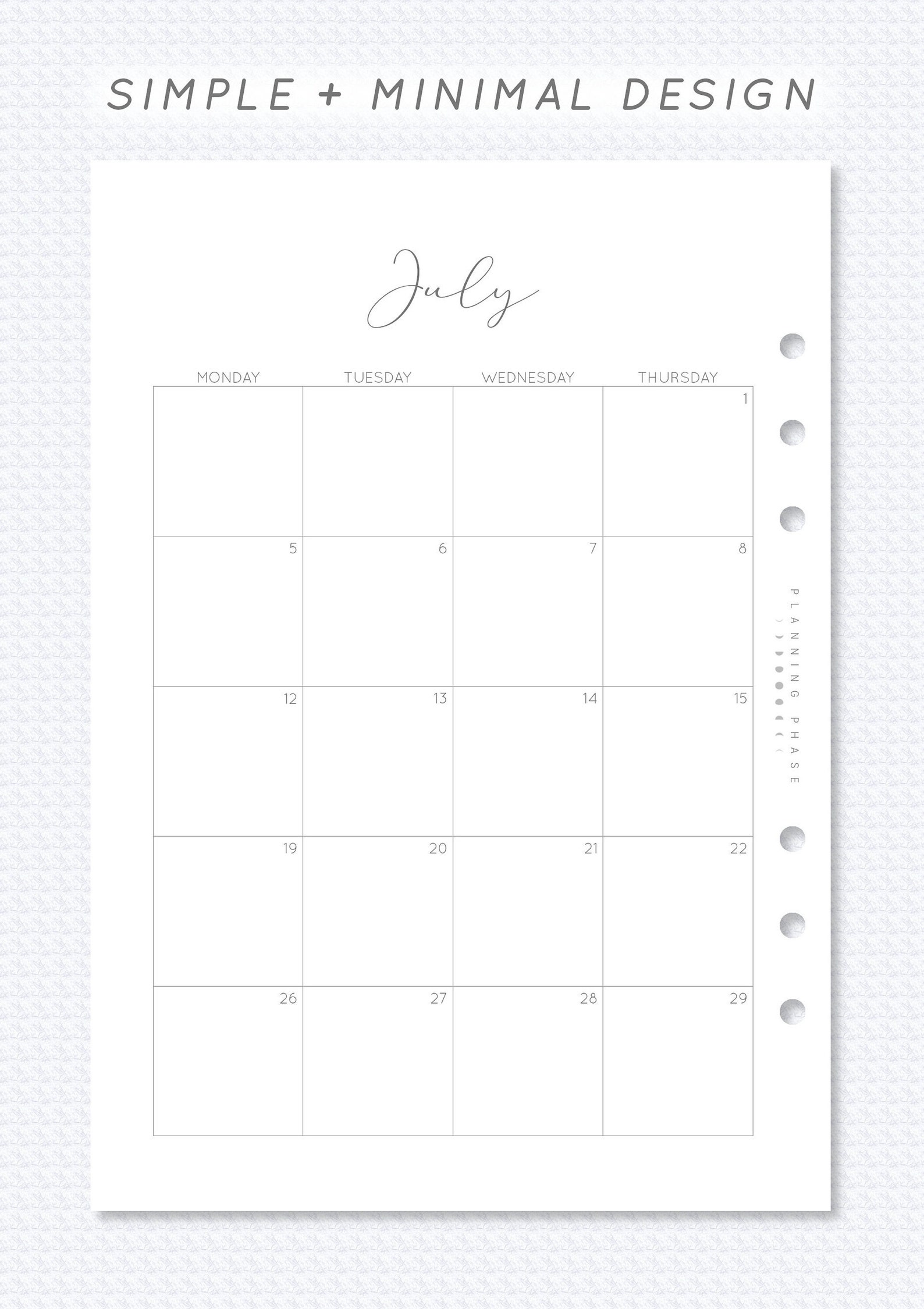july 2021 june 2022 monthly calendar printable a5 filofax etsy