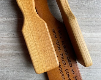 Customize a Mini Oiled Oak--  Blank Wooden Spanking Paddle -- BDSM Gift or Tribute