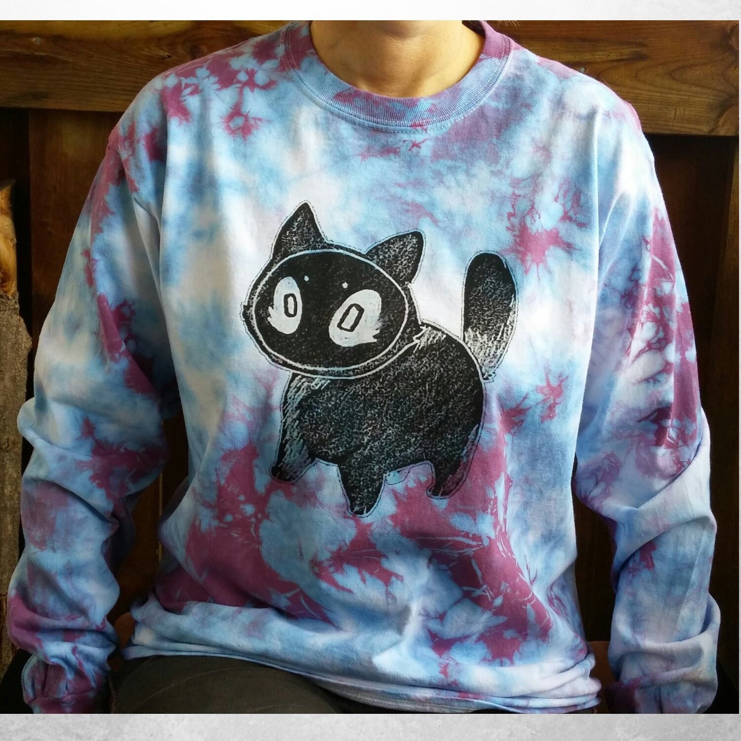 Tie Dye Cat Shirt Unique Cat Clothing Aesthetic Clothing Etsy