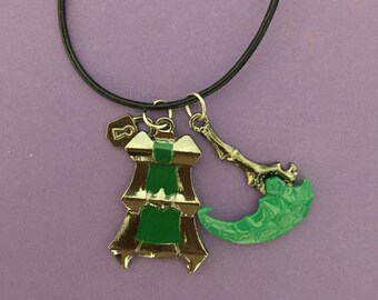 League of Legends thresh, thresh lantern and hook, thresh keychain, thresh necklace, league of legends keychain, support keychain