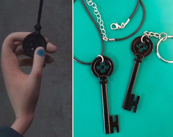 Metal Coraline Black Key, Coraline Black Key Necklace, Coraline Key keychain, Coraline Necklace, Coraline Keychain, Coraline Costume