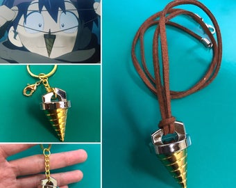 Simon Gurren Lagann Drill Key Necklace, Core Drill Key Necklace, Tengan Toppa Gurren Lagann Necklace,  Simon Gurren Lagann Cosplay