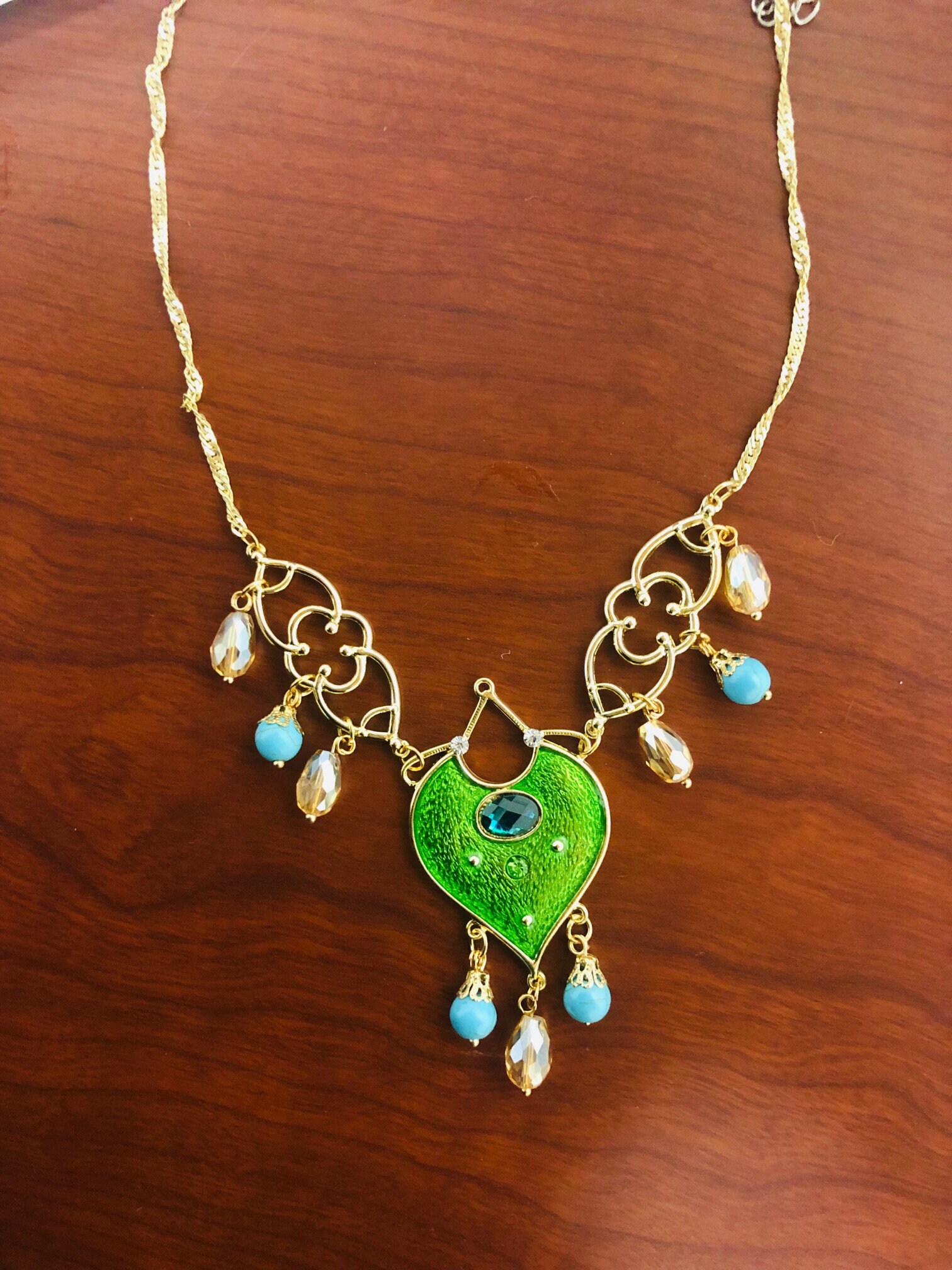 Princess Jasmine inspired Necklace Jasmine Emerald necklace | Etsy