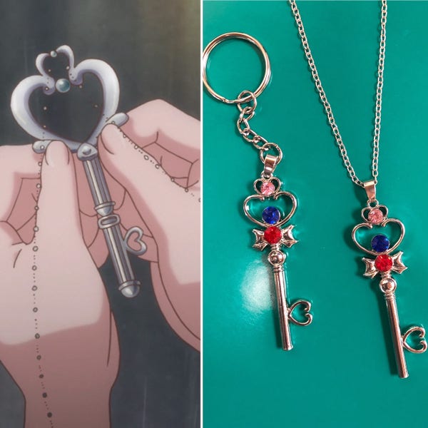 Chibiusa Space Time Key Necklace, Space Time Key, Sailor Pluto Space Time Key, Sailor Moon Space Time Key, Chibiusa Necklace