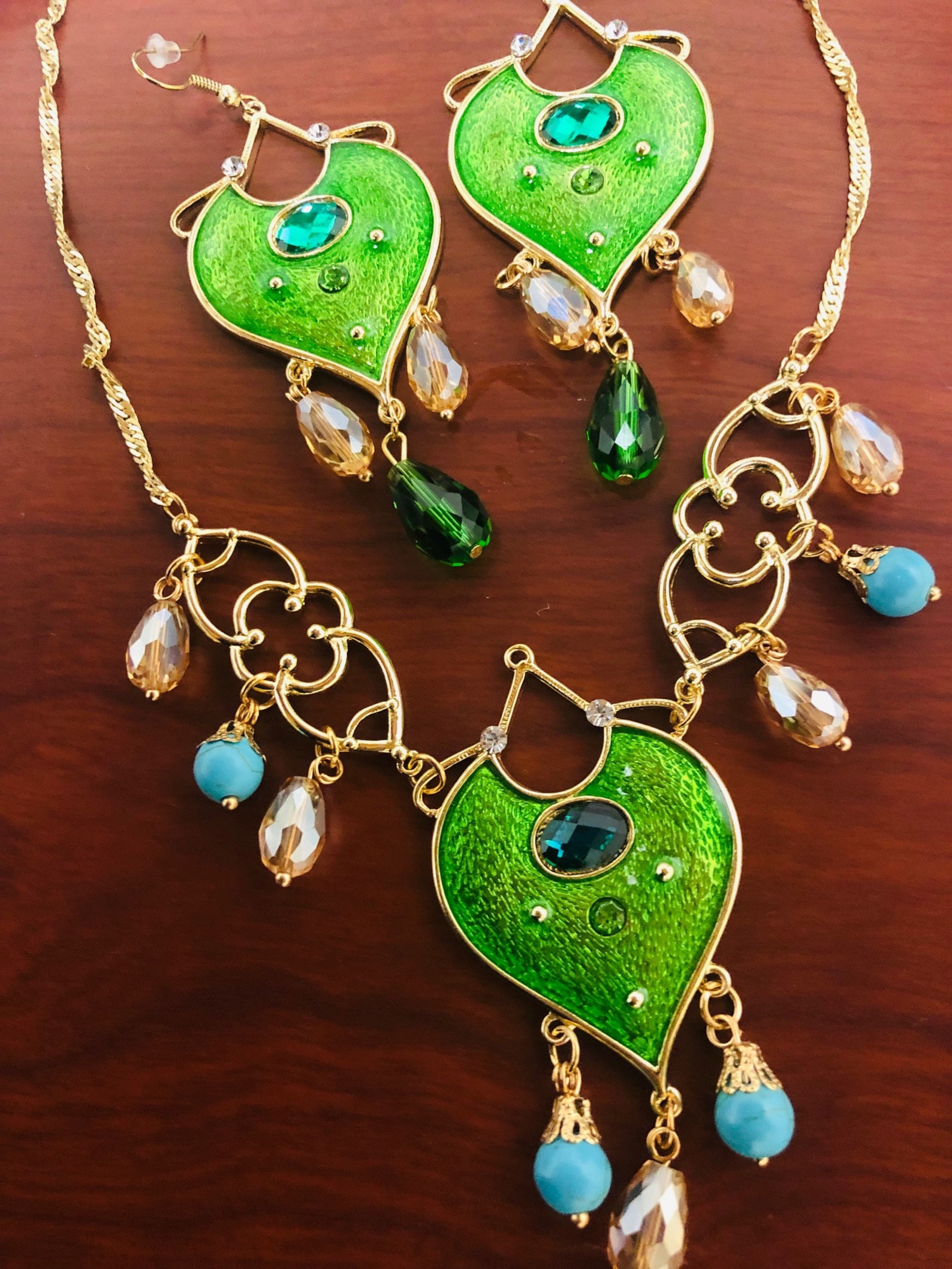 Princess Jasmine Inspired Necklace Jasmine Emerald Necklace - Etsy