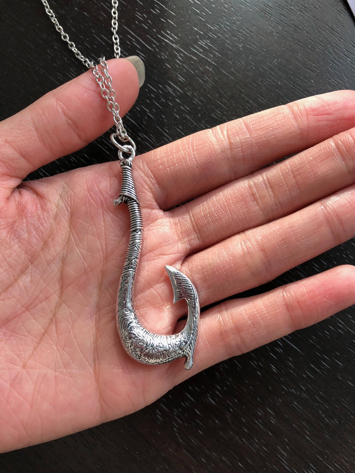 Stainless Steel NZ Maori Inspired Maui Fish Hook Pendant Necklace –  zenheavens