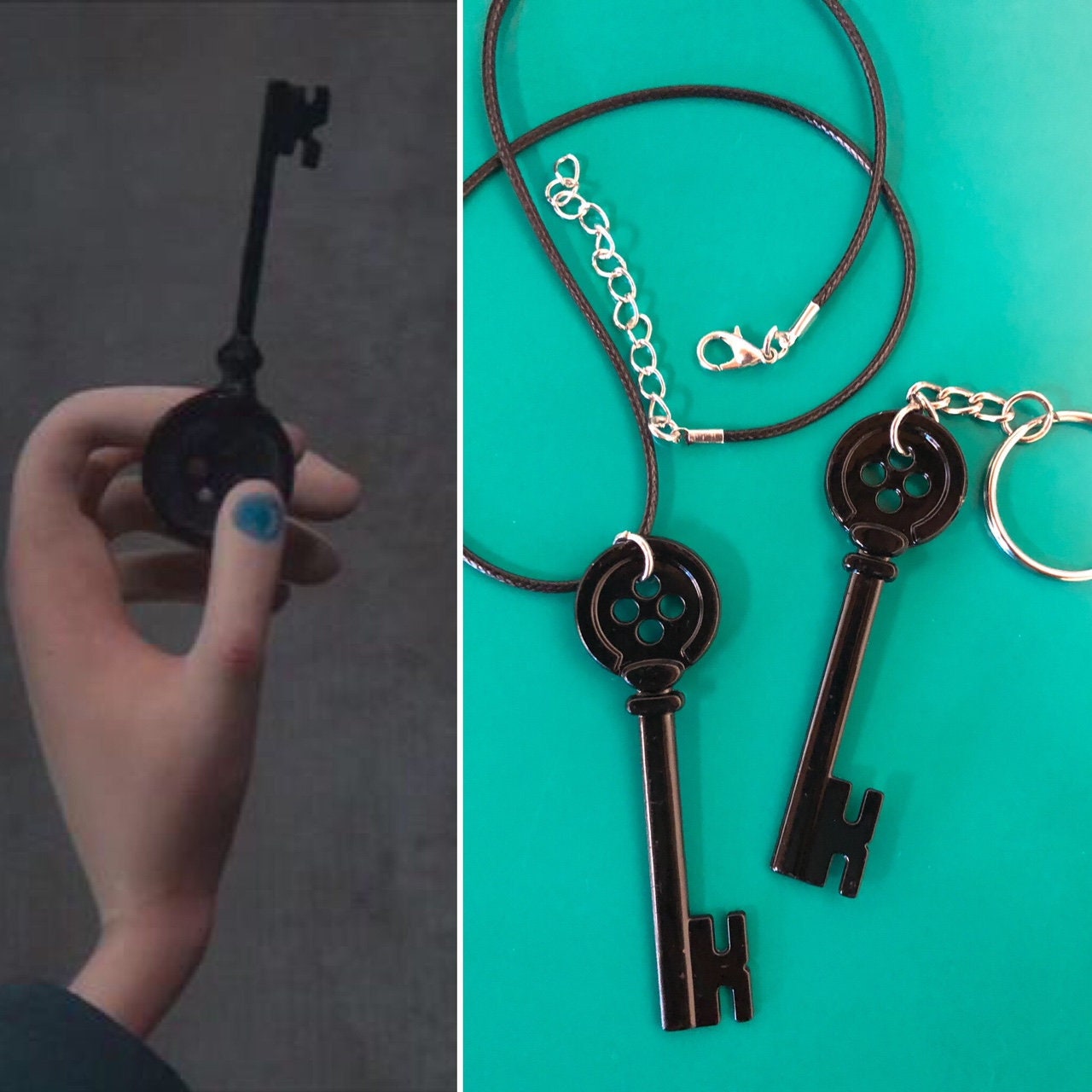 Coraline button key necklace sale