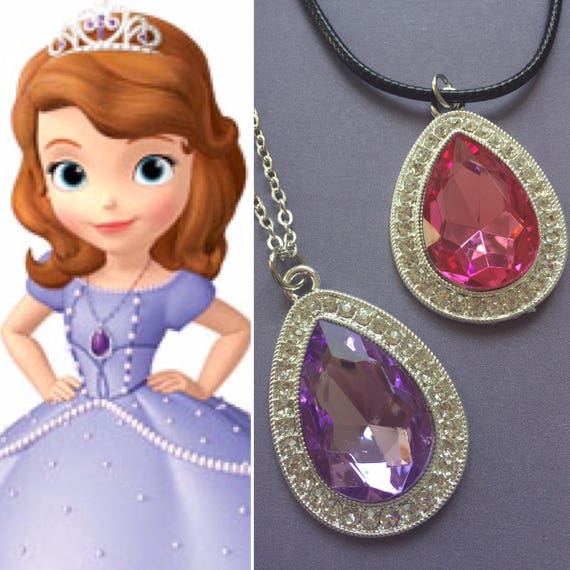 Sofia The First Necklace Purple Amethyst Necklace Sofia Etsy