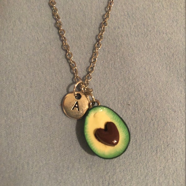 Avocado Necklace, personalized avocado necklace, personalized charm necklace, avocado jewelry, avocado charm necklace, avocado gift necklace