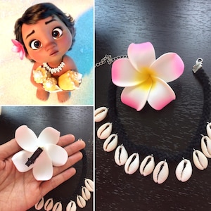 Baby Moana Necklace Baby moana costume Kids Size Cowry Shell Necklace image 1