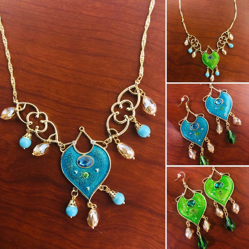 Princess Jasmine Inspired Necklace Jasmine Emerald Necklace Etsy