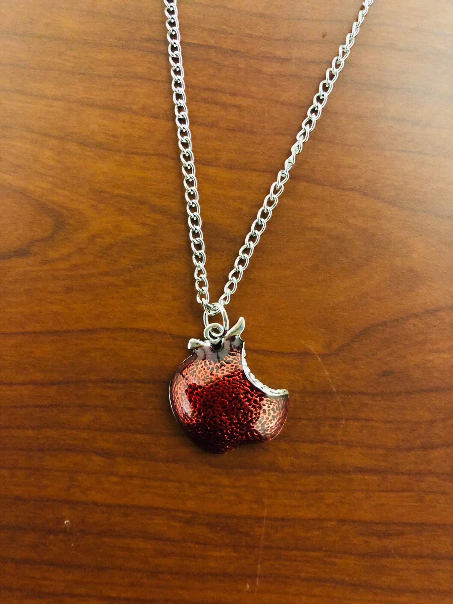 Snow White Inspired Bitten Apple Necklace Apple Necklace Snow