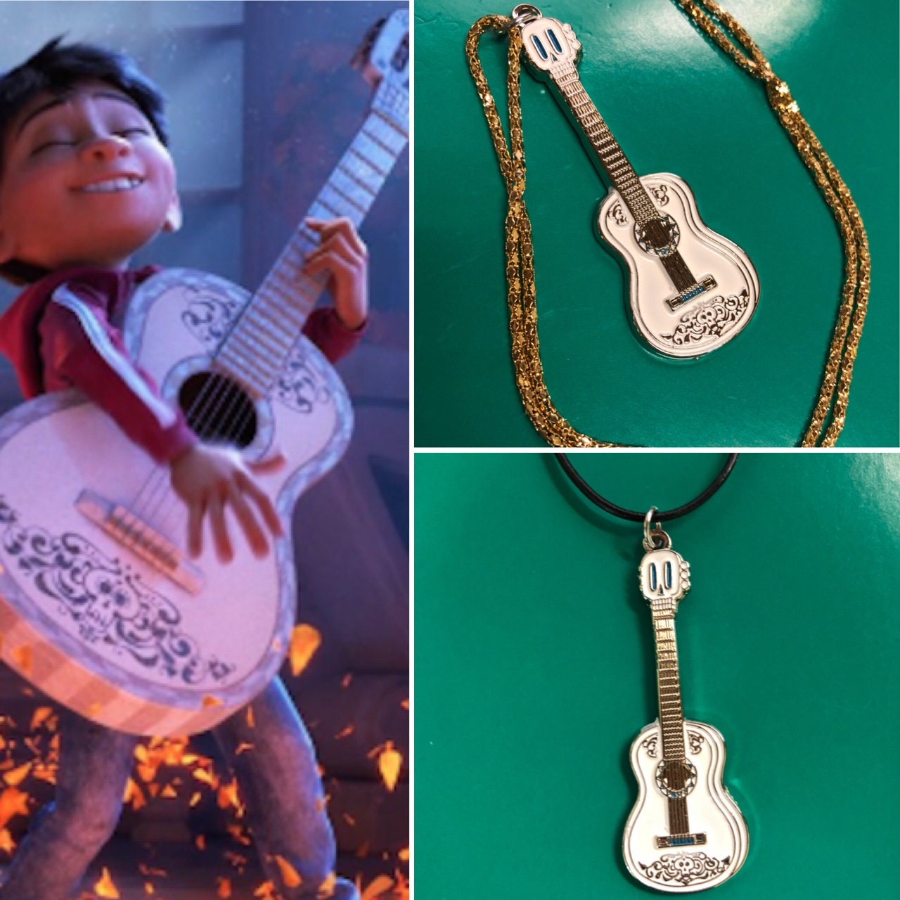 Coco Guitar Necklace, Miguel Guitar Necklace, Hector's Guitar