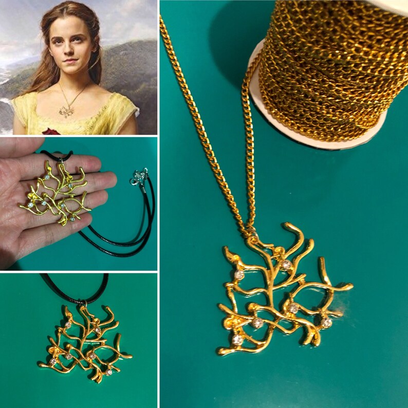 Belle's Necklace Beauty and the Beast Necklace Belle Etsy