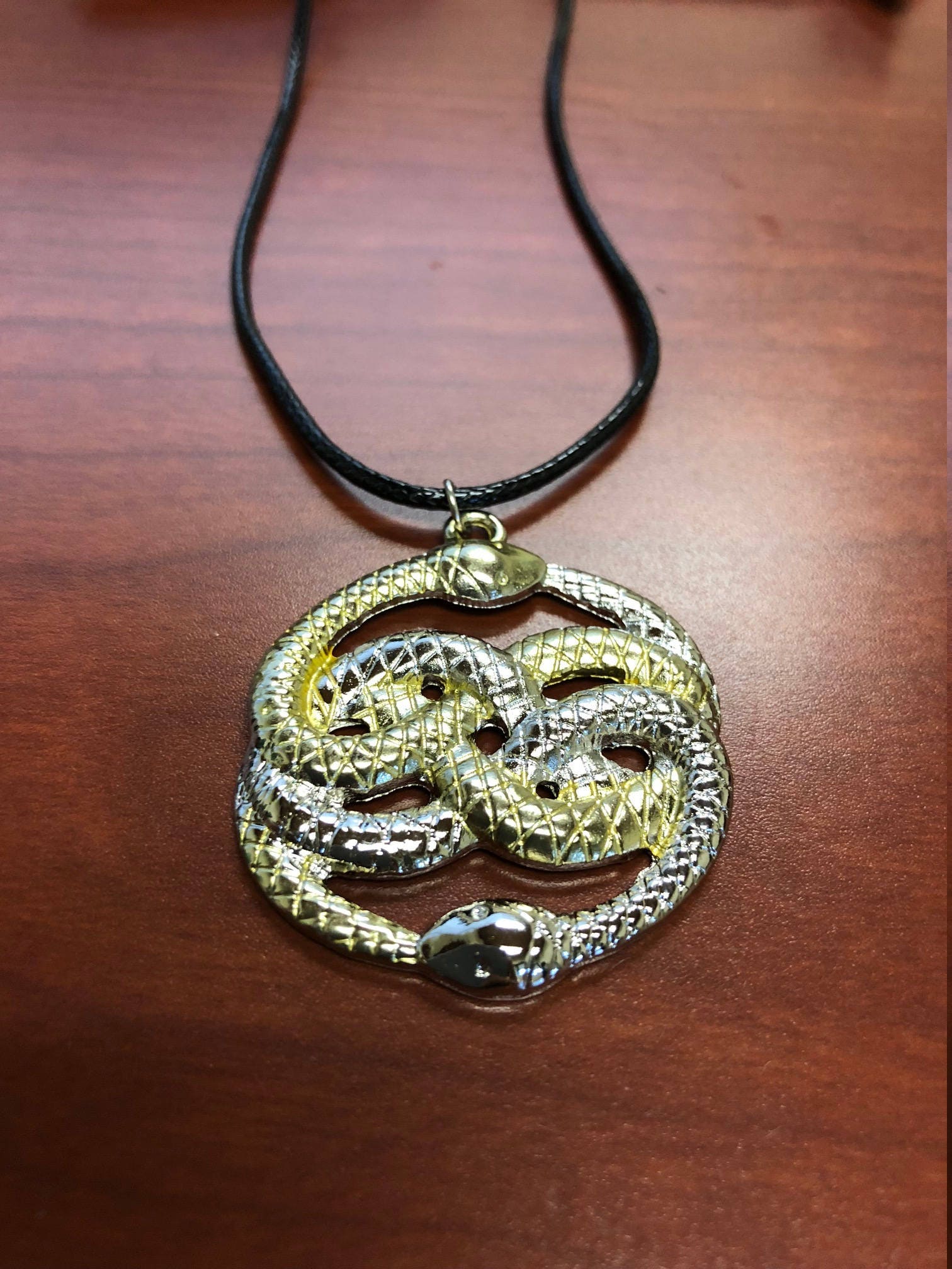 Auryn Handpainted Gold & Silver Amulet Pendant Necklace The Neverending  Story | eBay
