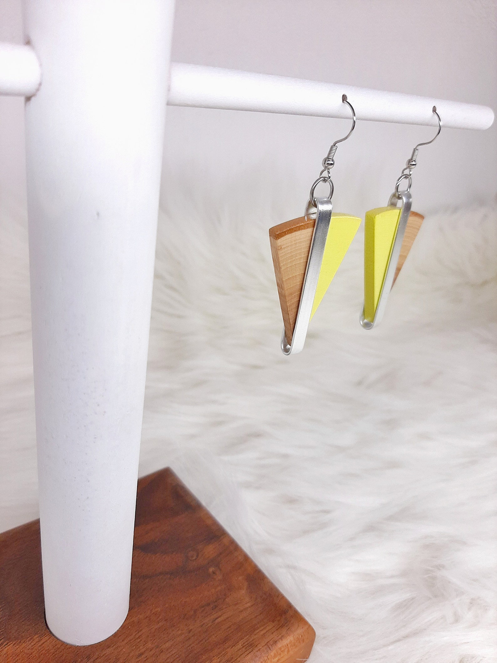 Dangle Wood Earrings With Meaning Anodized Aluminum Earrings Etsy