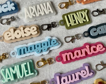 Custom Acrylic Name Backpack Tag Keychain