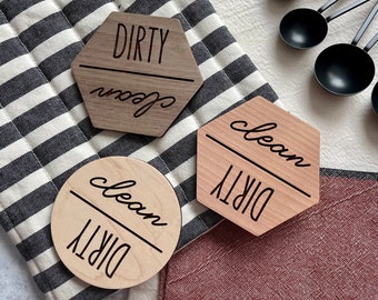 Clean | Dirty Wooden Dishwasher Magnet