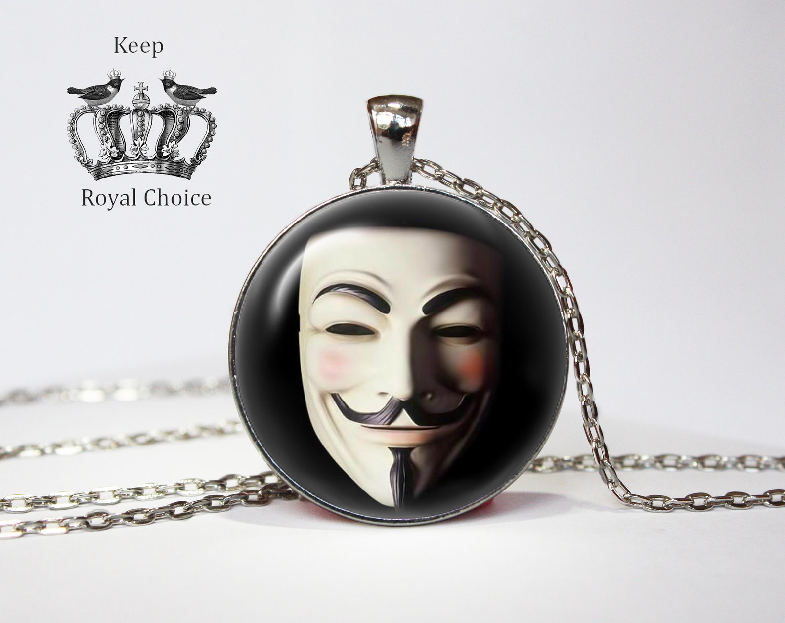 Mask necklace Mask Anonymous Pendant perfect gift jewelry Etsy