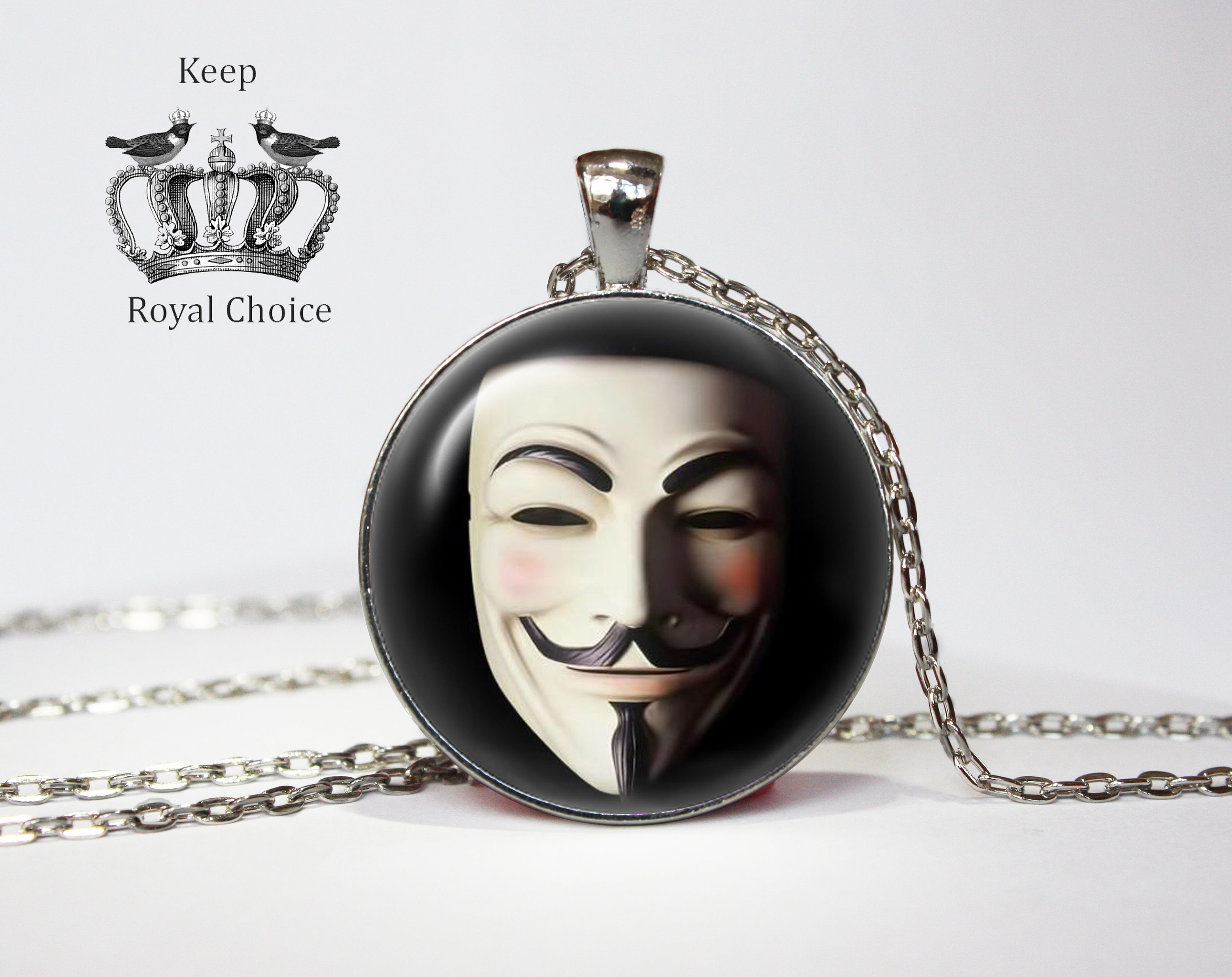 Guy Fawkes Necklace Mask Guy Fawkes Pendant perfect gift Etsy