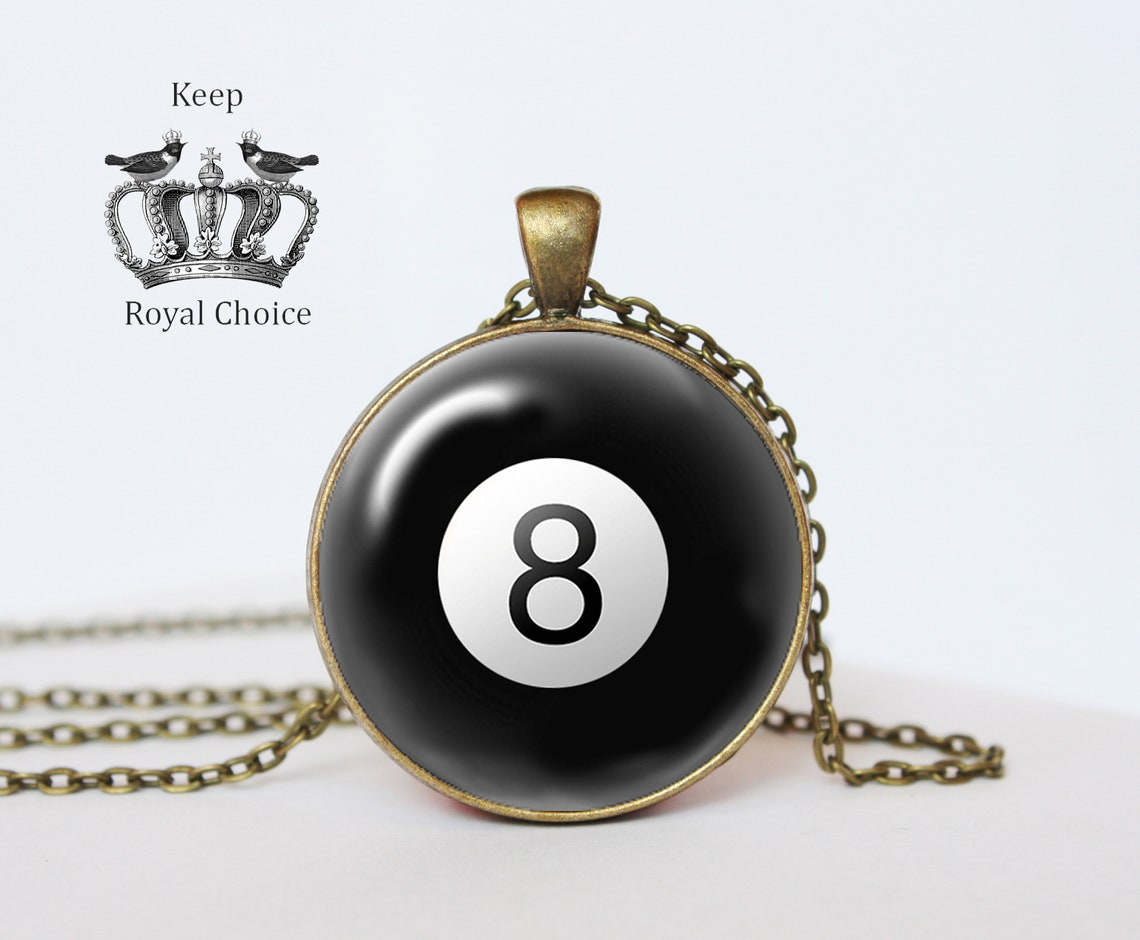 8 Ball Necklace Billiard Pendant Pool Ball Necklace Perfect Etsy