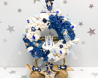 Handmade Nautical Seaside Wreath, Beach House Decor, Ocean Lover Gifts