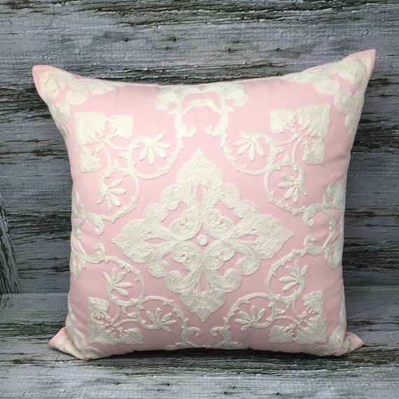 Sofa Cushion Shabby Chic Heart Embroidery Cushion Country-Style Linen Pillow Art