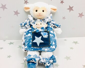 Pajama Bags, Sheep Decor, Storage Bag Kids, Sheep Gifts, Lamb Plush Toy, Bag for Pajamas, Grandchild Gifts, Kids Room Accessory