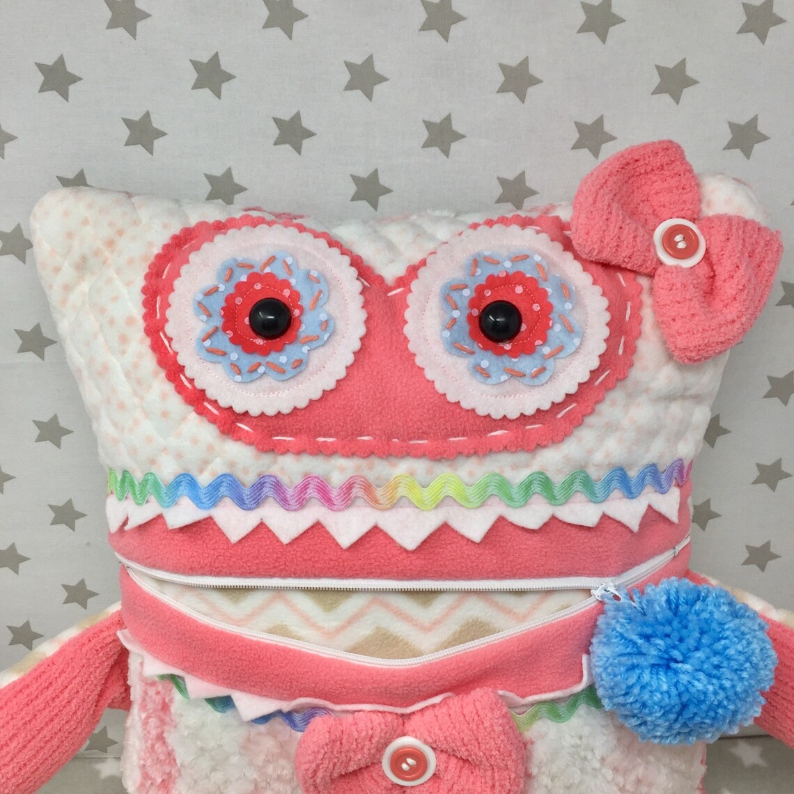 Monster Pillow Pajama Bag Kids Pajama Holder Stuffed Etsy