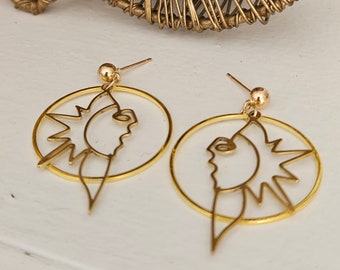 Sun Earrings / Boho Earrings / Sunshine Earrings / Raw Brass Earrings / Dangle Earrings