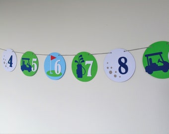 Golf Photo Banner, One Year Milestone Banner, 1st Year Garland, Hole in One 1st Birthday Garland, Golf Birthday Party Decoration, Golf Party