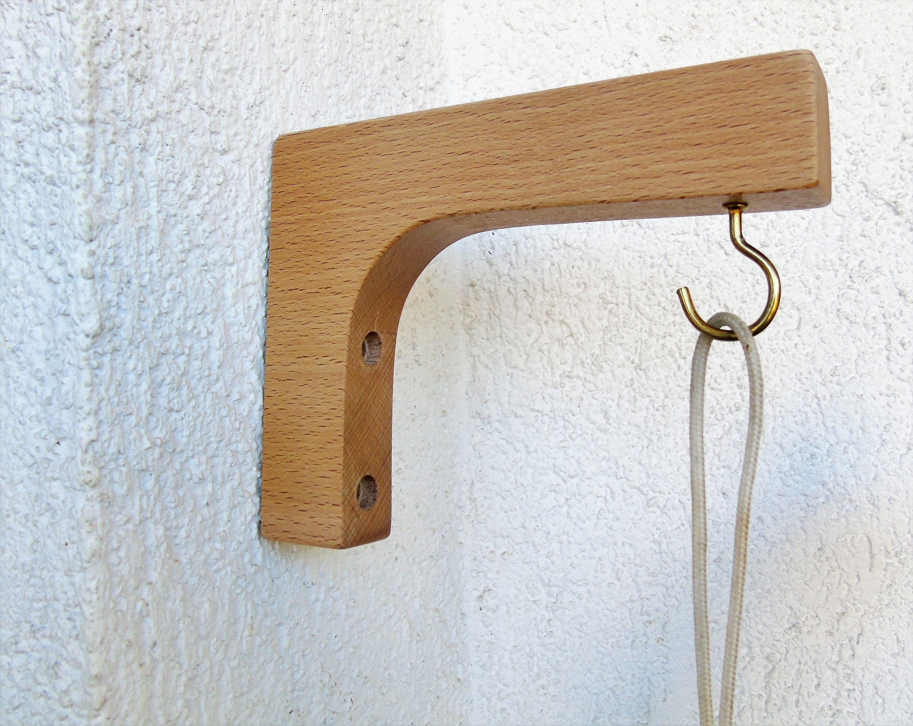 Wood Wall Hooks Hanging Planter Holder Macrame Holder Plant Etsy